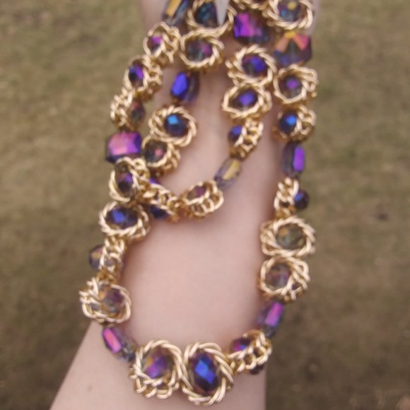 New Eye Candy Los Angeles two strands  statement necklace 14 Kt gold plated - Picture 4 of 16